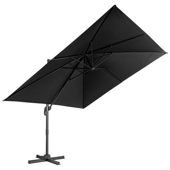Parasol Parasol déporté carré 300 x 300 cm avec manivelle noir