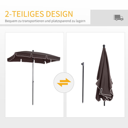 Garten-Sonnenschirm, UV-Schutz, Kaffee/Schwarz