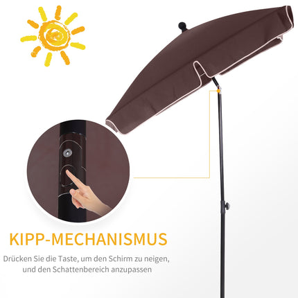 Garten-Sonnenschirm, UV-Schutz, Kaffee/Schwarz