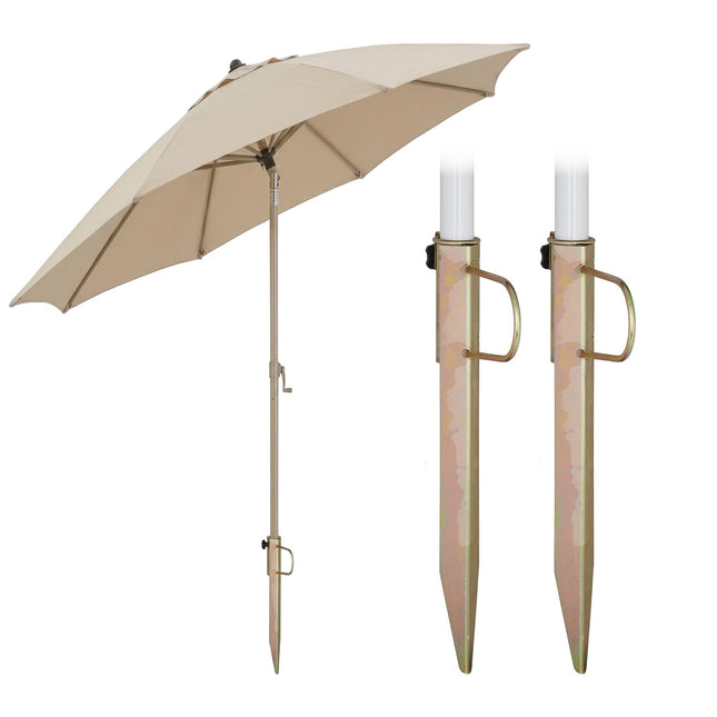 Sonnenschirm-Bodenhülsen, 2er-Set, passend für 32 mm Stangen