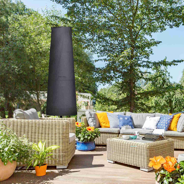 Housse De Protection Pour Parasol Pour Parasols Jusqu'À Ø400 Cm Housse De Protection Pour Parasol Avec Fermeture Éclair, Tige De Poche Tissu Oxford Noir