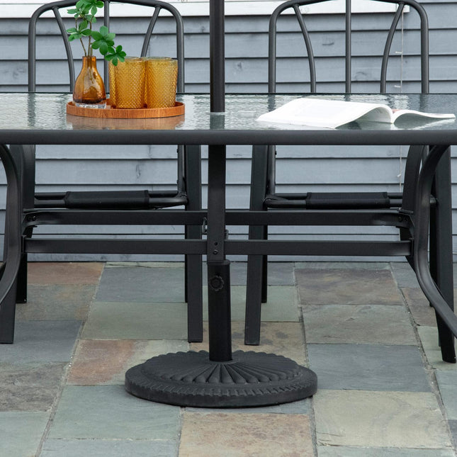 Pied De Parasol 14 Kg Pied De Parasol Pour Parasol Mâts De Parasol Ronds 35-48 Mm Pied De Parasol Pour Terrasse De Jardin Ciment Ø49 Cm