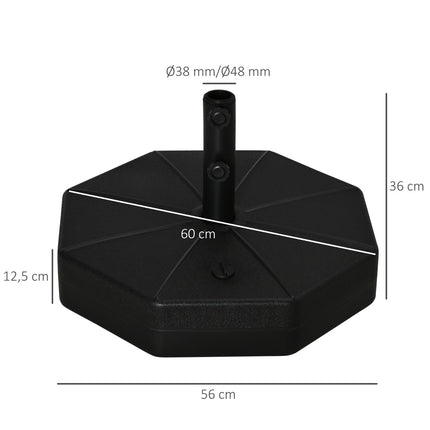 Sonnenschirmständer 40 kg für 38/48 mm Stangen, mit Wasser/Sand befüllbar