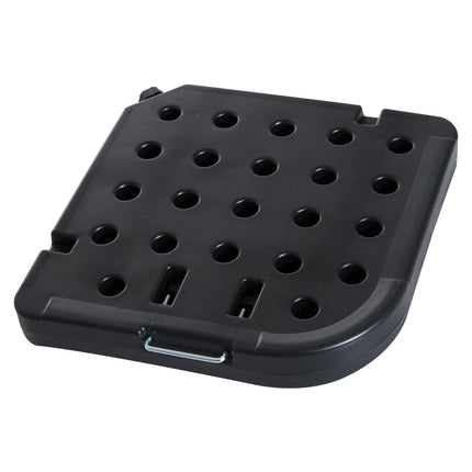 Parasol stand, refillable umbrella base, 4-part, black 50x50 cm