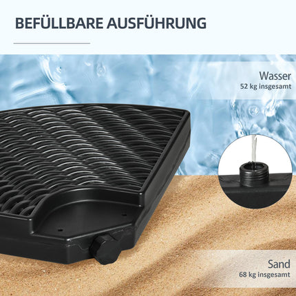 Wetterfester Ampelschirmständer, HDPE, bis zu 68 kg