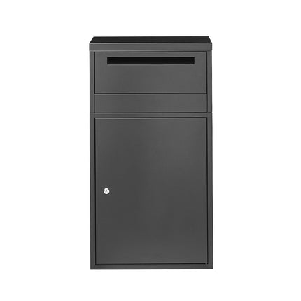 Parcel Drop Box Mailbox with Lock, 35.8 In, Black