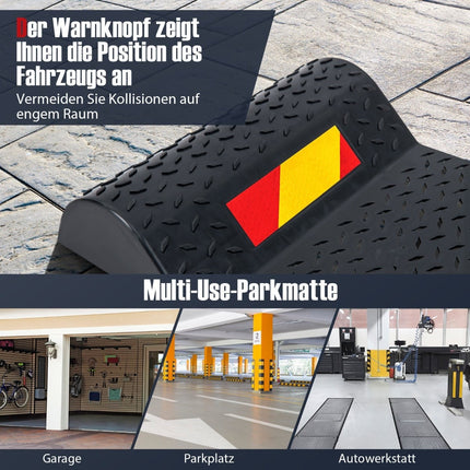 Tapis de stationnement avec bande de signalisation - Caoutchouc antidérapant, lot de 2