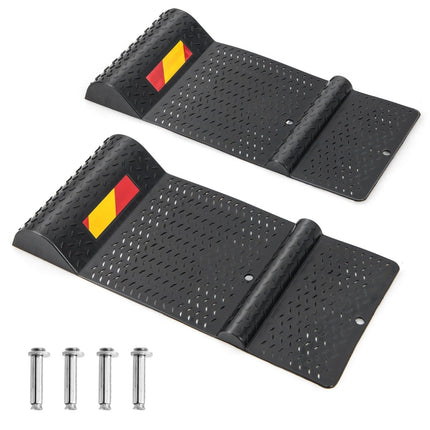 Tapis de stationnement avec bande de signalisation - Caoutchouc antidérapant, lot de 2