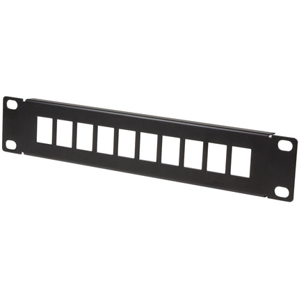 Patch panel for 10 Keystone sockets for 10" rack U1 Black