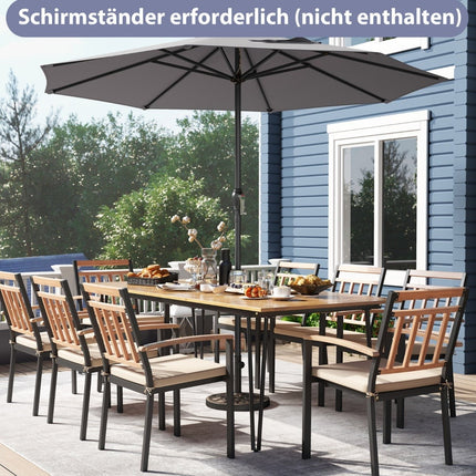 Parasol de terrasse 250 cm avec manivelle, 8 baleines, gris