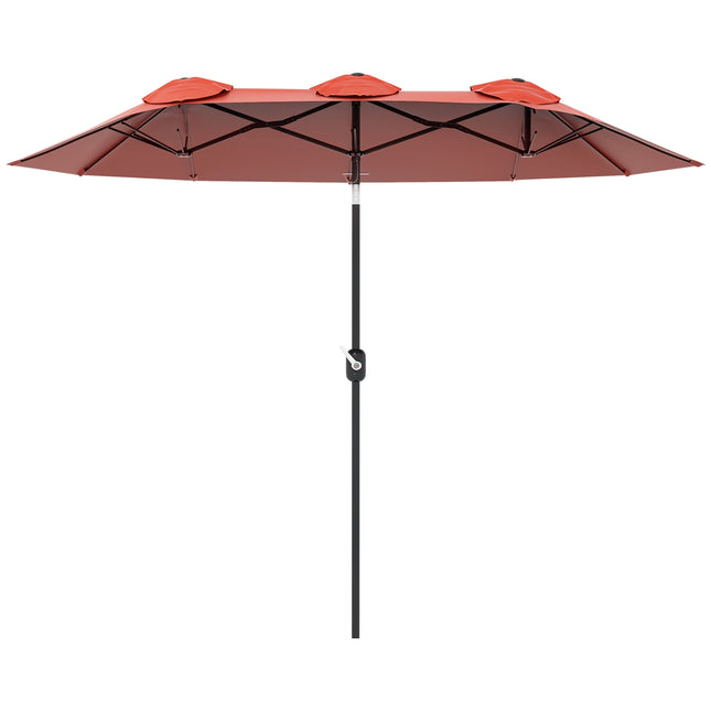 Parasol de terrasse réglable, rouge, 295 x 152 cm, polyester