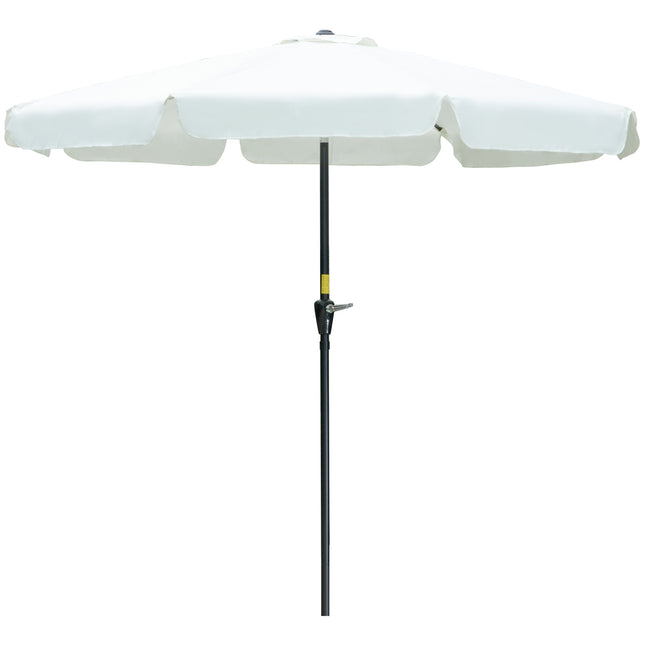 Parasol De Marché Ø2,66M, Protection Uv 50+, 8 Baleines, Réglable, Beige