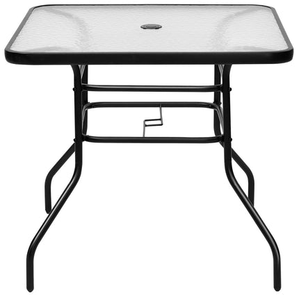 Table de patio Table basse rectangulaire avec plateau Table de bistrot Table de jardin Table en verre Noire