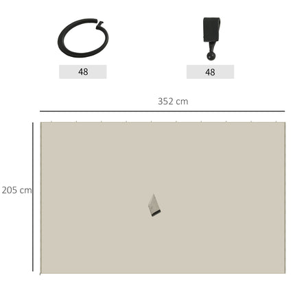3x4M Beige Polyester Seitenwände für Partyzelte