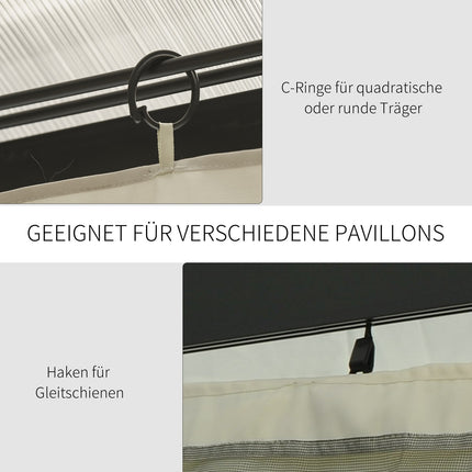 3x4M Beige Polyester Seitenwände für Partyzelte
