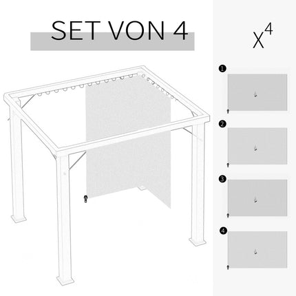 3x4M Beige Polyester Seitenwände für Partyzelte