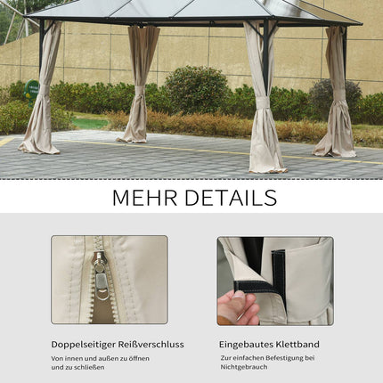 3x4M Beige Polyester Seitenwände für Partyzelte