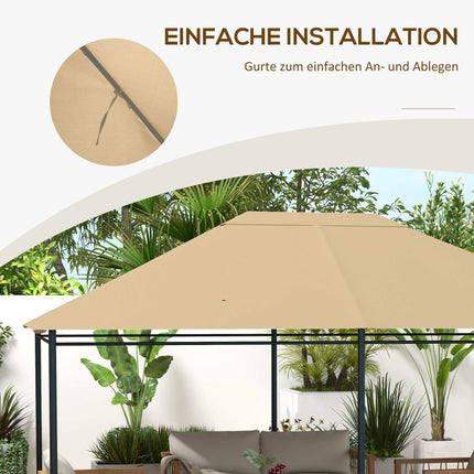 Pavillon-Ersatzdach, wetterfest, 397x297 cm, Khaki