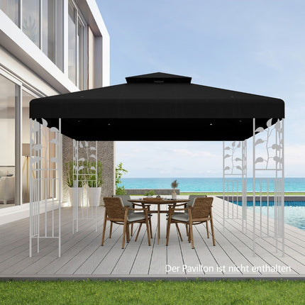 Pavillon Ersatzdach 3x3M Schwarz – Wetterfest