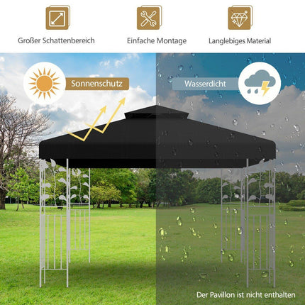 Pavillon Ersatzdach 3x3M Schwarz – Wetterfest