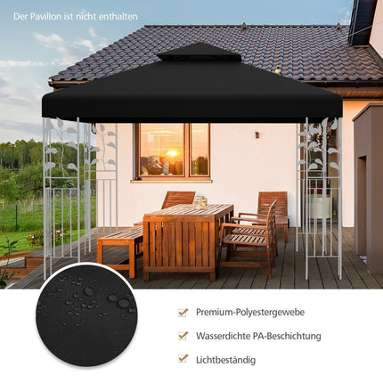 Pavillon Ersatzdach 3x3M Schwarz – Wetterfest