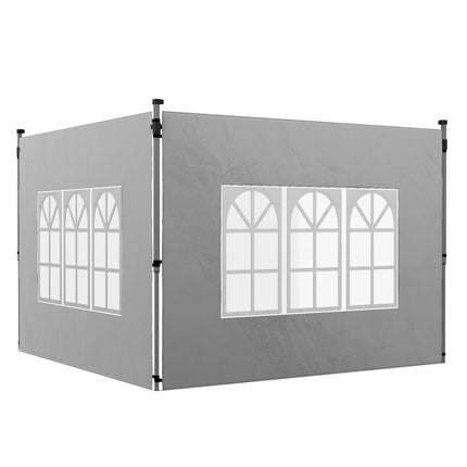 Ensemble de parois latérales pour pavillon, 3x3/3x4m, imperméable, gris clair