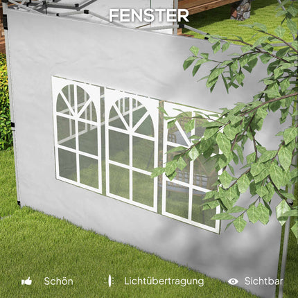 Ensemble de parois latérales pour pavillon, 3x3/3x4m, imperméable, gris clair