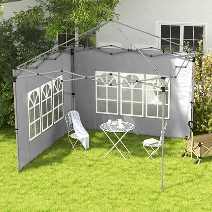 Ensemble de parois latérales pour pavillon, 3x3/3x4m, imperméable, gris clair