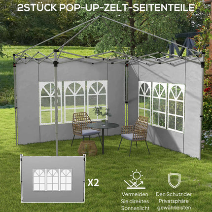 Ensemble de parois latérales pour pavillon, 3x3/3x4m, imperméable, gris clair