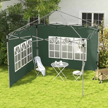 Ensemble de parois latérales de pavillon avec fenêtres, étanches, vertes