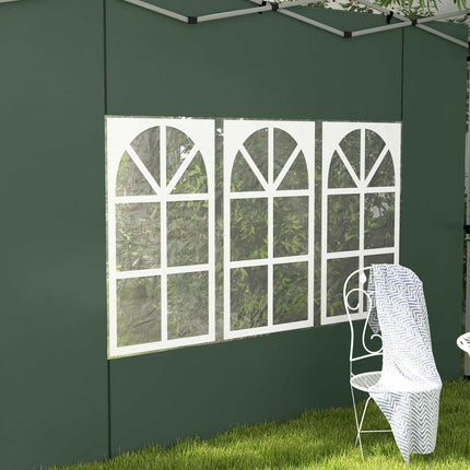 Ensemble de parois latérales de pavillon avec fenêtres, étanches, vertes