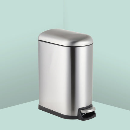 Poubelle à pédale, 10 L, métal, couvercle à fermeture douce
