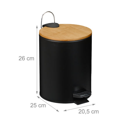 Poubelle à pédale 5 L avec couvercle à fermeture douce et sacs