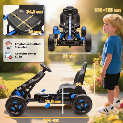 Tret-Gokart für Kinder, Bremse, rutschfeste Räder, 3-6 Jahre