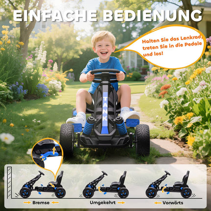 Tret-Gokart für Kinder, Bremse, rutschfeste Räder, 3-6 Jahre