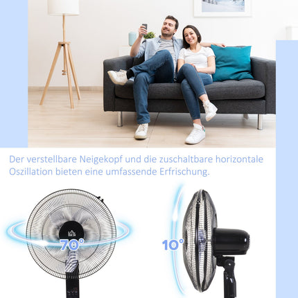 Standventilator mit Fernbedienung, höhenverstellbar und 3 Geschwindigkeitsstufen