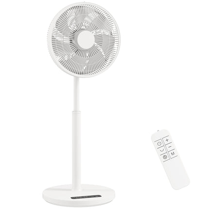 Standventilator mit Fernbedienung, 12 Geschwindigkeiten, Höhenverstellbar, Weiß