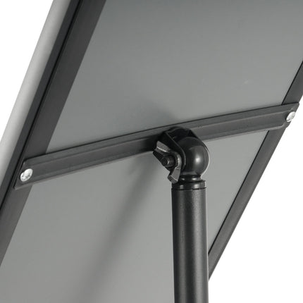 Pedestal Sign Holder, 8.5 x 11, Adjustable Height, Black