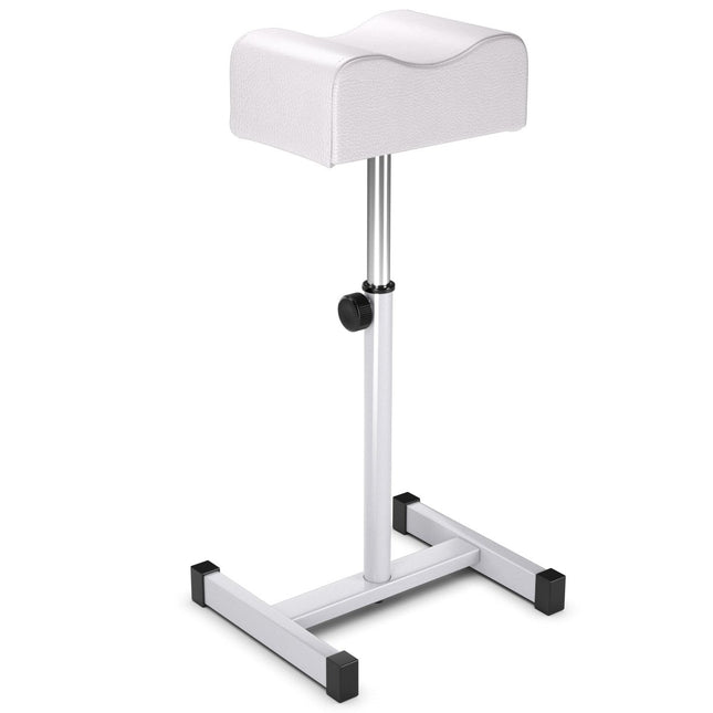 Tabouret de pédicure avec repose-pieds réglable en hauteur pour le soin des ongles dans les salons spa blanc