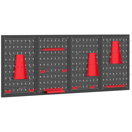 Werkzeuglochwand-Organizer-Set, 4x 60x40 cm, 38-teilig