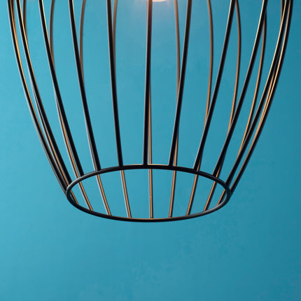 Moderne schwarze Deckenleuchte aus Metall, Ø26 x 130 cm