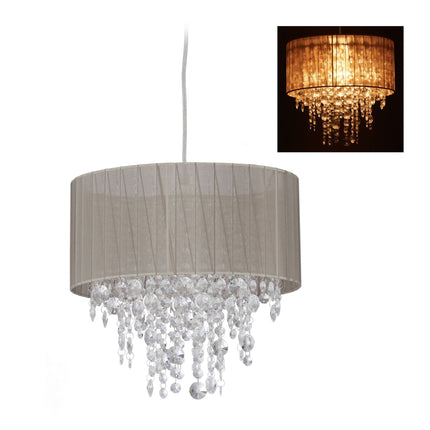 Lampe à suspension avec cristaux