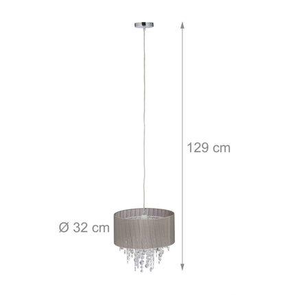 Lampe à suspension avec cristaux