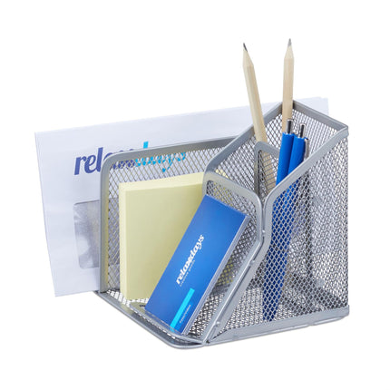 Pot à stylos en filet avec porte-courrier