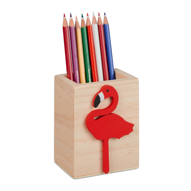 Pot à stylos avec flamant rose