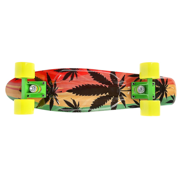 Pennyboard Skateboard, Reggae-Design, robustes Deck