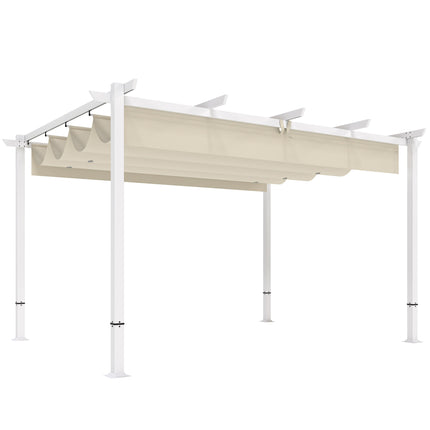 Pergola 3x4 m avec toile rétractable UV30+, beige