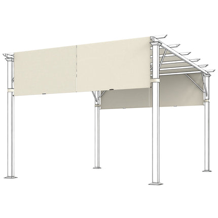 Toile de remplacement pour pergola, protection UV, 3 x 3 m, crème