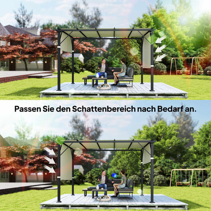 Toile de remplacement pour pergola, protection UV, 3 x 3 m, crème
