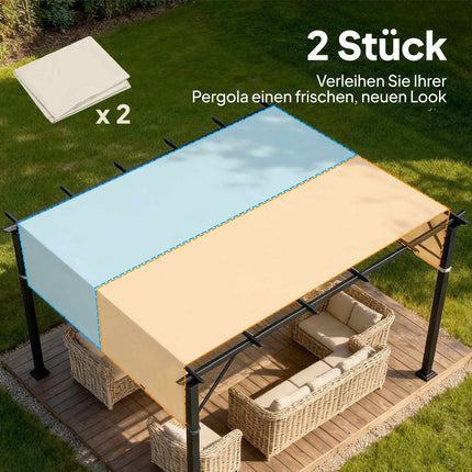 Toile de remplacement pour pergola, protection UV, 3 x 3 m, crème
